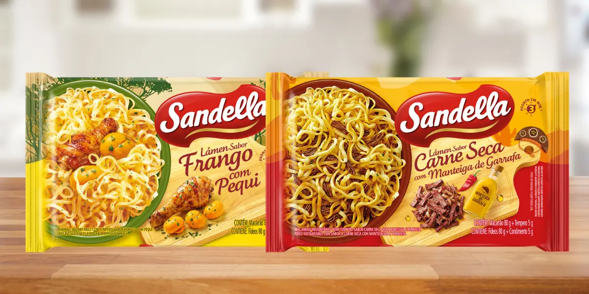 Sandella lança macarrão instantâneo com pequi e carne seca inspirados na culinária brasileira