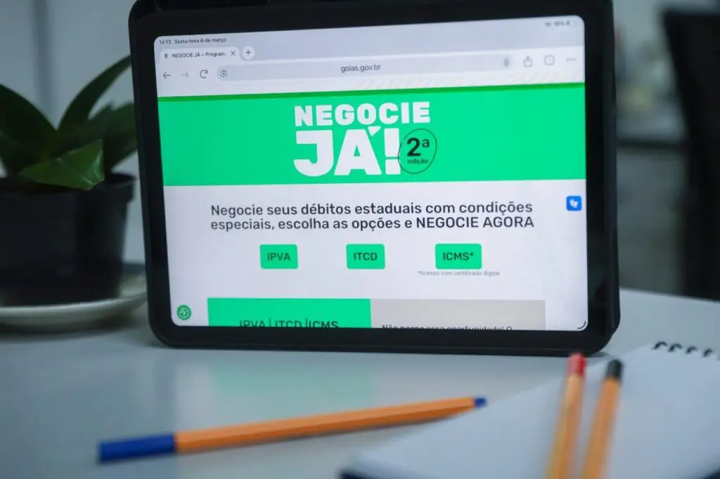 Negocie Já II Goiás prorroga prazo para quitar ICMS, IPVA e ITCD com até 99% de desconto