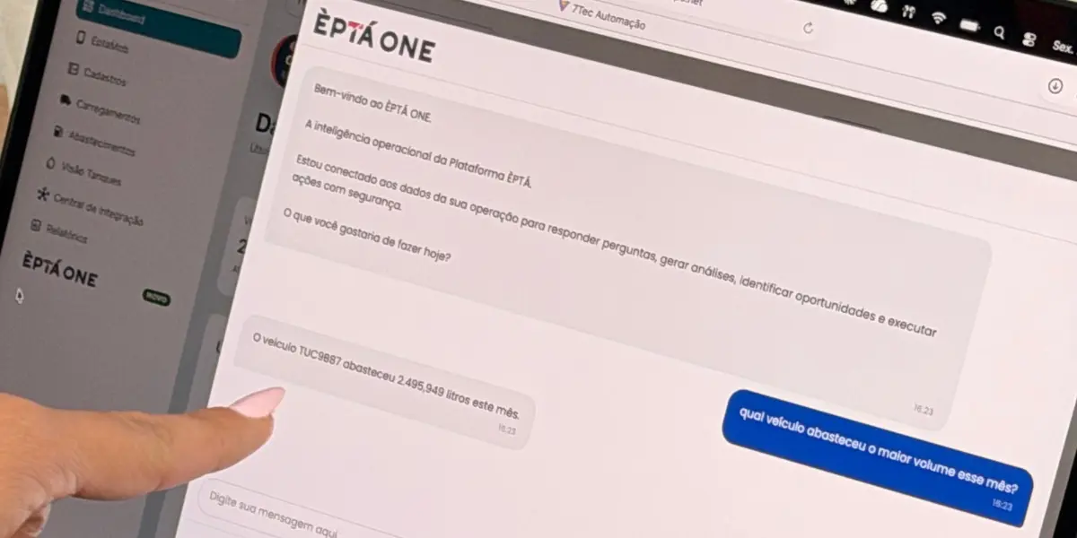 ÈPTÁ ONE IA analisa consumo de combustível